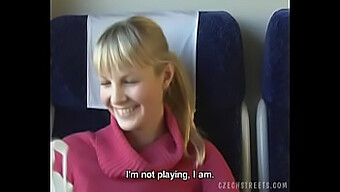 Blonde Amateur Gets Naughty On The Train In Public